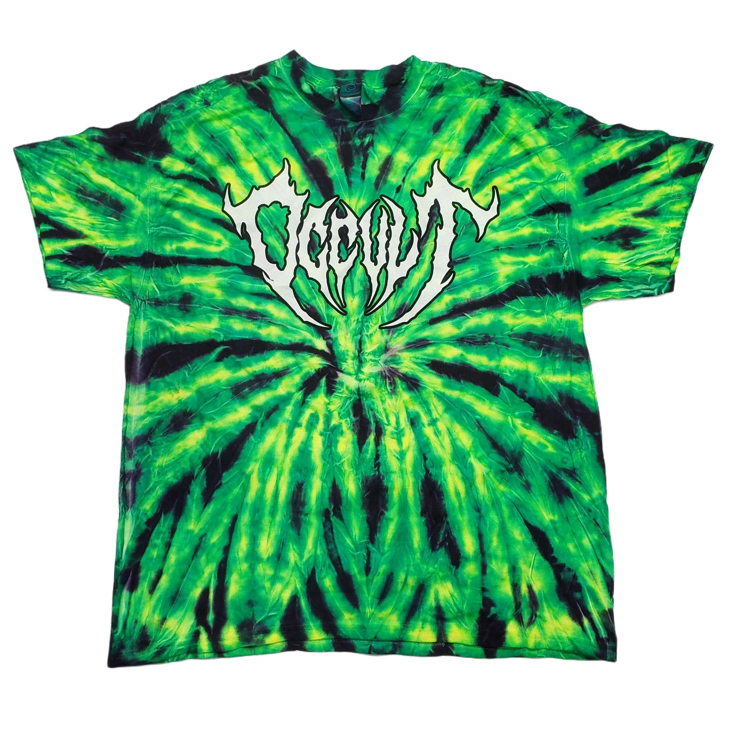 GREEN AND BLACK TIE DIE OCCULT SHIRT